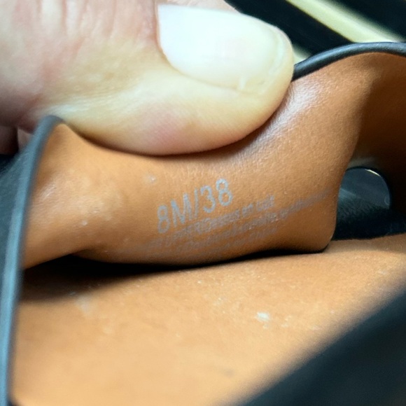 Arturo Chiang Striped Leather Wedge Sandals | 8 - Picture 6 of 8